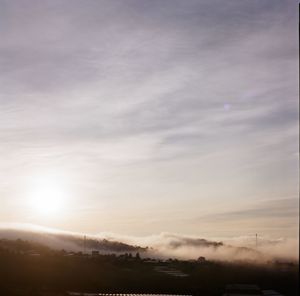 Scenic view of landscape against sky during sunset