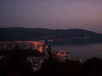 View of illuminated cityscape at night