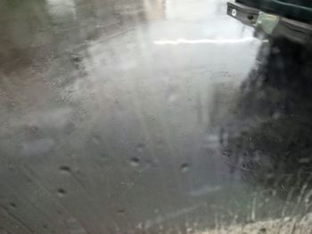 Rain drops on road