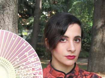 Close-up portrait of a young woman