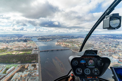 High angle view of cityscape against sky