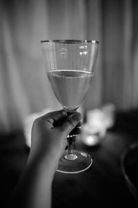 Close-up of wineglass on table