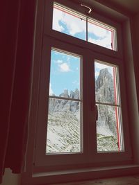 Close-up of window in winter