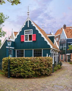 Old dutch facade in zaandam, amsterdam, netherlands