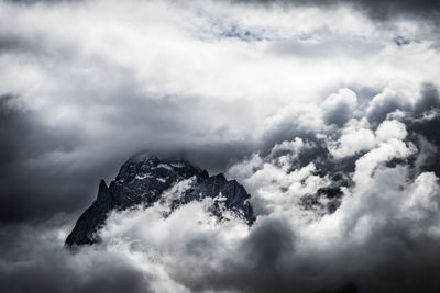 Low angle view of mountain against sky