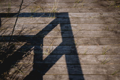 High angle view of shadow on ground