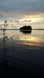 Scenic view of sea at sunset