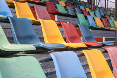 Full frame shot of stadium seats