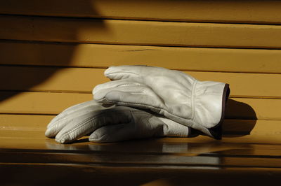 Brakemans gloves on cablecar seat