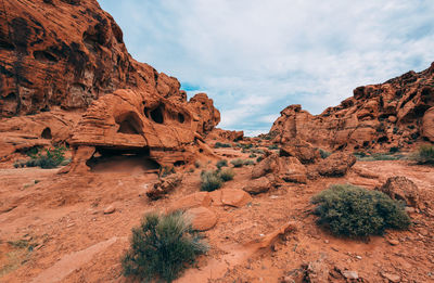 Scenic view of rocky mountains against sky