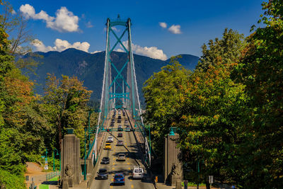 High angle view of bridge against sky