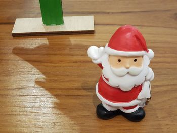 High angle view of toys on table