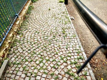 High angle view of railroad track