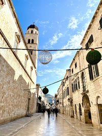 Low angle view of buildings in town