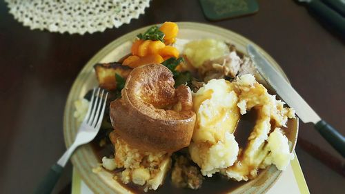 Close-up of served food