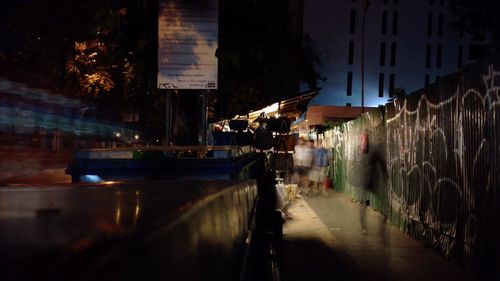 Illuminated built structure at night