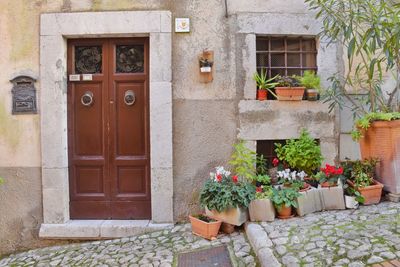 A characteristic house in the historic district of veroli, a medieval village in lazio in italy.