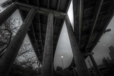 Low angle view of bridge against sky