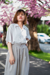 Portrait of a girl standing outdoors