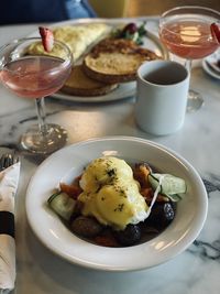 Eggs benedict for morning breakfast.