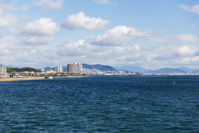 View of sea against cloudy sky