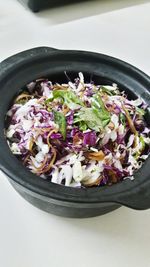 High angle view of food in bowl