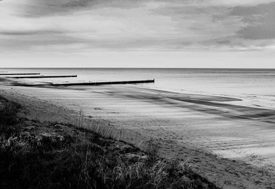 Scenic view of beach against sky