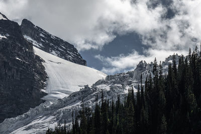 Panoramic view of snowcapped mountains against sky