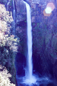 Scenic view of waterfall