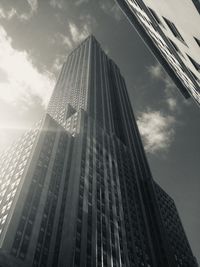 Low angle view of modern buildings against sky