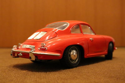 Close-up of toy car on table