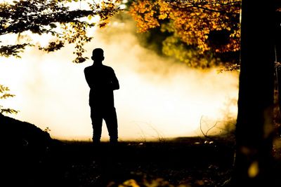 Silhouette of person standing on landscape