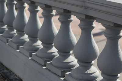 High angle view of railing