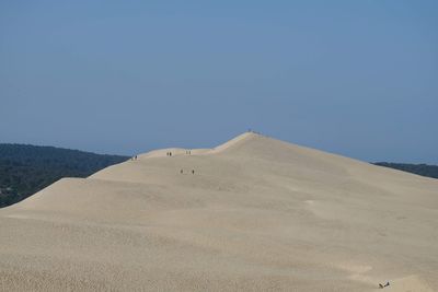 View of desert against clear sky