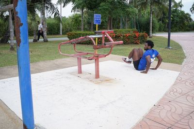 Full length of girl standing in park