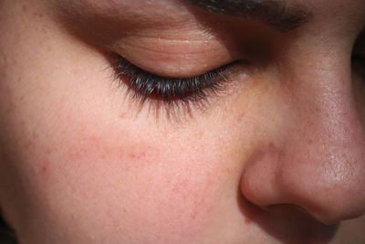 Close-up of woman cheek