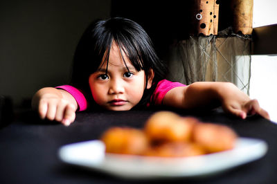 Portrait of a girl indoors