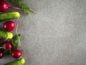 High angle view of vegetables on floor