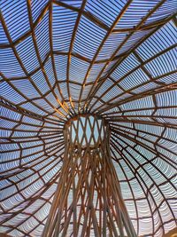 Low angle view of metallic structure against sky