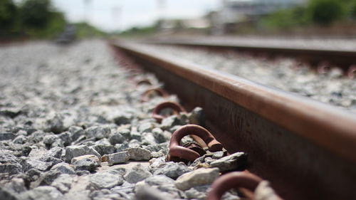 Close-up of railroad track