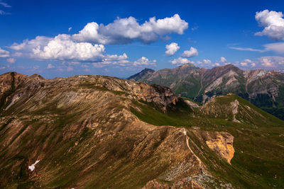 Panoramic view over the alps, grossglockner high alpine road.