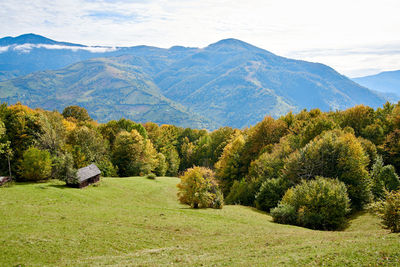 High angle view of house on mountain