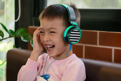 Portrait of boy smiling