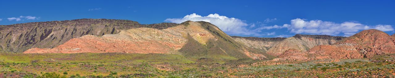 Panoramic view of rocky mountains against sky