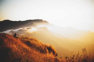 Scenic view of mountains against sky