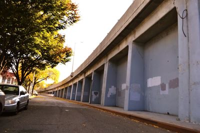 Empty road in city