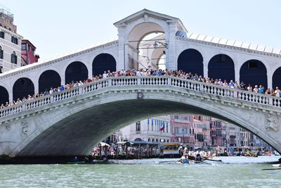 Arch bridge over canal