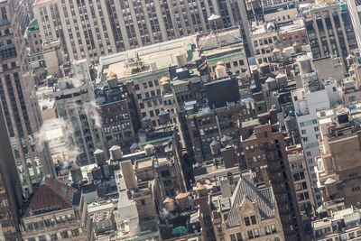 High angle view of buildings in city