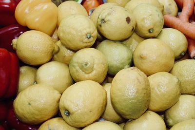 Full frame shot of lemons in pile