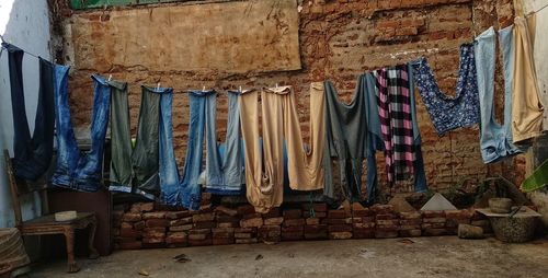 Clothes drying on clothesline